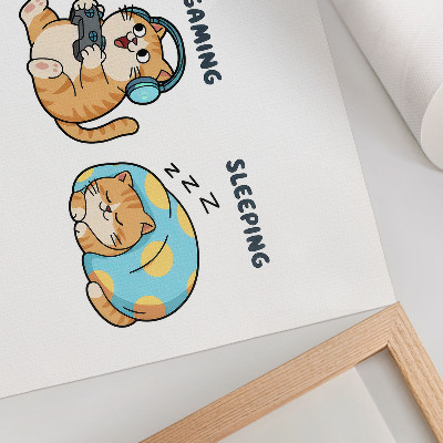 Poster kunstdruck Lustige Katzenillustrationen, süß und lustig