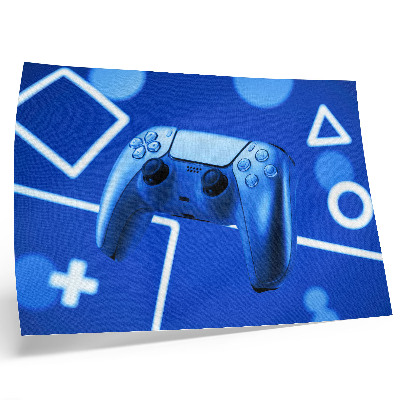 Kunstdruck poster Gamecontroller blauer geometrischer Hintergrund