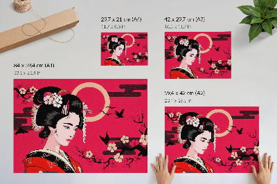 Poster kunstdruck Orientalische Motive, moderne Blumenkomposition