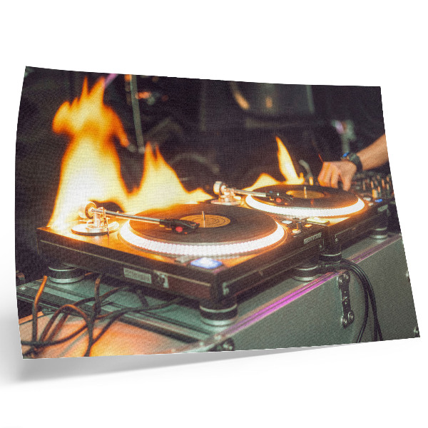 Kunstdruck poster Eine energiegeladene Mischung aus Flammen und Elektronik
