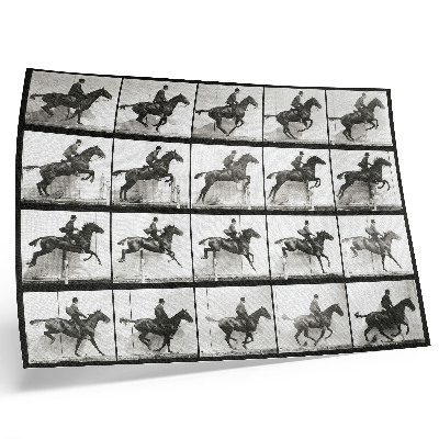 Poster Tierische Fortbewegung, Tafel 640 (1887), Reiten, fotografiert von Eadweard Muybridge