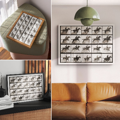 Poster Tierische Fortbewegung, Tafel 640 (1887), Reiten, fotografiert von Eadweard Muybridge