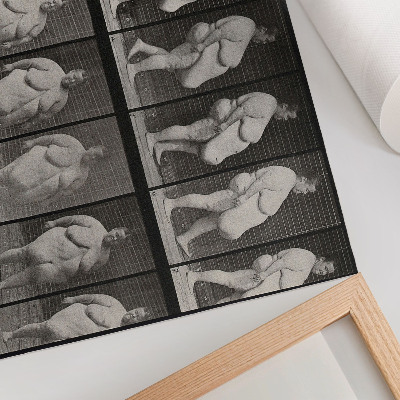 Poster kunstdruck Übergewichtige Frau beim Gehen. Fototyp nach Eadweard Muybridge, 1887