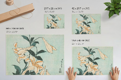 Kunstdruck poster Lilien (ca. 1833–1834) in hoher Auflösung von Katsushika Hokusai