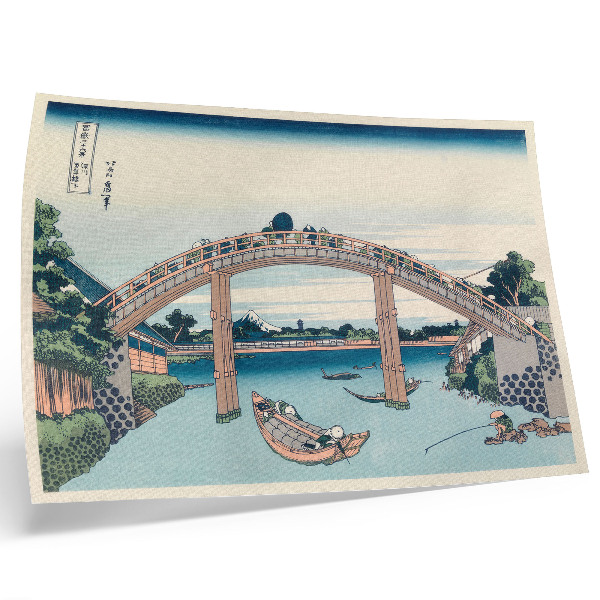 Poster kunstdruck Blick unter der Mannenbashi-Brücke in Fukagawa, 1985, von Katsushika Hokusai