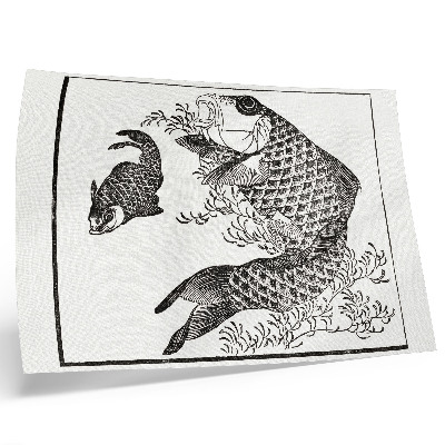 Poster Hokusais Karpfen, eine japanische Tierillustration