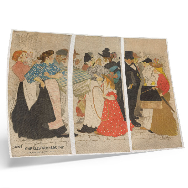 Poster Mensen op straat (1896) von Théophile Alexandre Steinlen und Charles Verneau