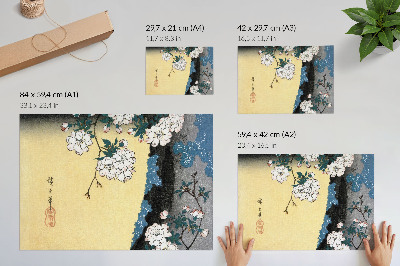 Kunstdruck poster Japanische Kirschblüten (1837) – historischer Holzschnitt von Utagawa Hiroshige
