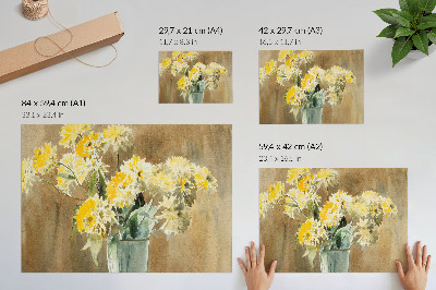 Poster kunstdruck Vase mit gelben Blumen (1915) von Hannah Borger Overbeck