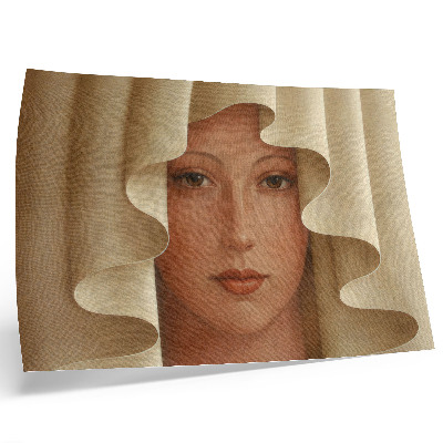 Kunstdruck poster Eine Frau in einem wellenförmigen Schleier
