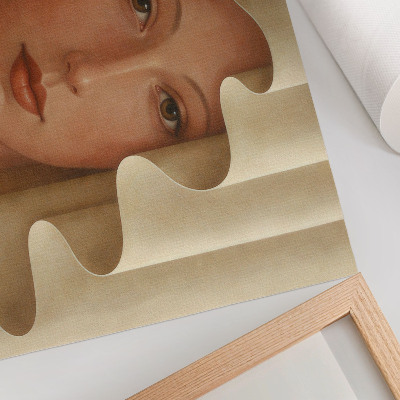 Kunstdruck poster Eine Frau in einem wellenförmigen Schleier
