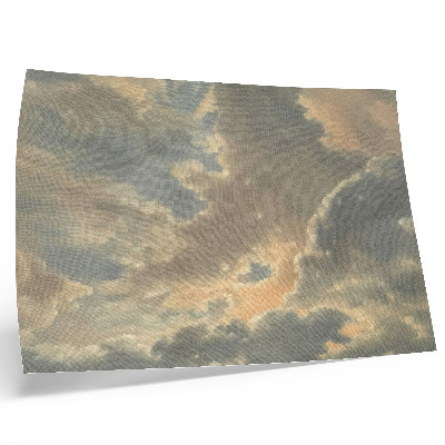 Poster kunstdruck Wolken am Himmel in Grau- und Beigetönen.