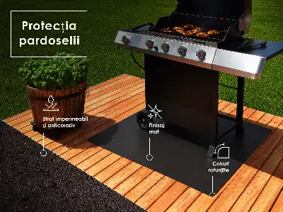 Grillschutzmatte in semiovaler Form mit 80x90 cm