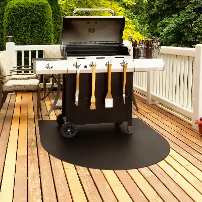 Grillmatte als Bodenschutz halboval in 100x100 cm
