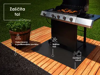 Grillmatte als Bodenschutz halboval in 100x100 cm