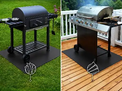 Grillmatte als Bodenschutz halboval in 100x100 cm