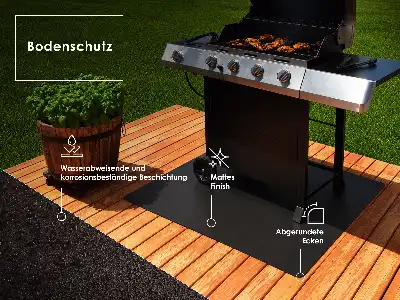Grillmatte als Bodenschutz halboval in 100x100 cm