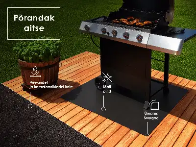Grillmatte als Bodenschutz halboval in 100x100 cm