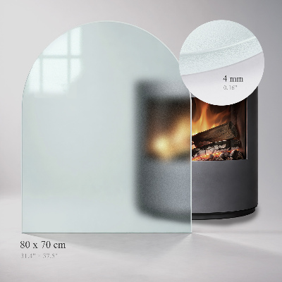 Kamin Glasplatte Semitransparente semiovale