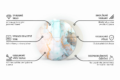 Glasplatte für Kaminöfen rund Abstraktes geometrisches Muster