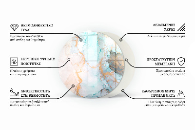 Glasplatte für Kaminöfen rund Abstraktes geometrisches Muster