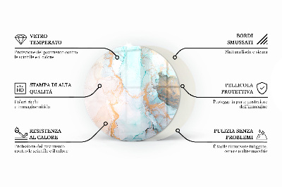 Glasplatte für Kaminöfen rund Abstraktes geometrisches Muster