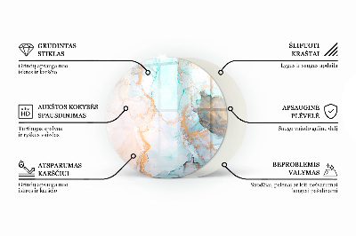 Glasplatte für Kaminöfen rund Abstraktes geometrisches Muster