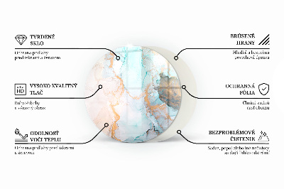 Glasplatte für Kaminöfen rund Abstraktes geometrisches Muster