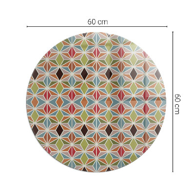 Vorlegeplatte für Kaminöfen rund Polygonale Muster in einem Raster