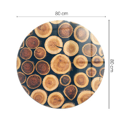 Glasplatte für Kaminöfen rund Kiste mit Schnittholz