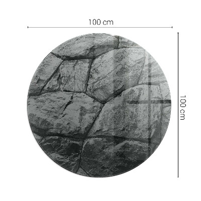 Vorlegeplatte für Kaminöfen rund Natursteinmuster