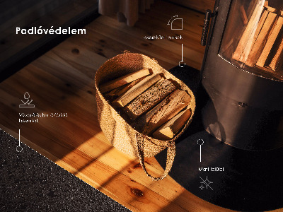 Rechteckige Vorlegeplatte für Kaminöfen Schwarze metallene