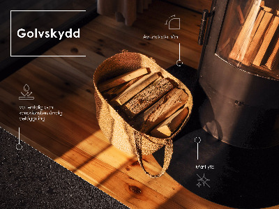 Rechteckige Vorlegeplatte für Kaminöfen Schwarze metallene