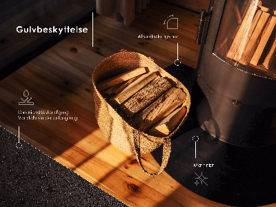 Rechteckige Vorlegeplatte für Kaminöfen Schwarze metallene