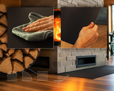 Rechteckige Vorlegeplatte für Kaminöfen Schwarze metallene