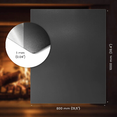 Rechteckige Vorlegeplatte für Kaminöfen Schwarze metallene