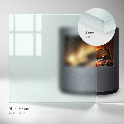 Glasplatte für Kamin Semitransparente rechteckige