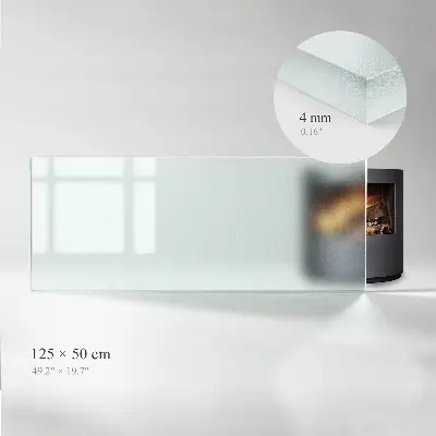 Glasplatte für Kamin rechteckige Ausführung in semitransparenter Optik