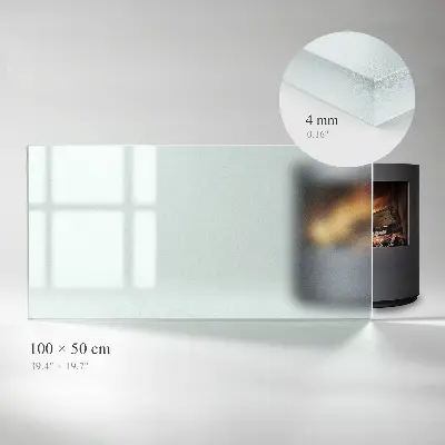 Glasplatte für Kamin rechteckige Ausführung in semitransparenter Optik