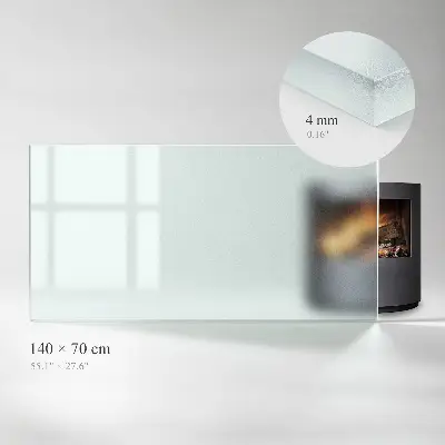 Glasplatte für Kamin rechteckige Ausführung in semitransparenter Optik