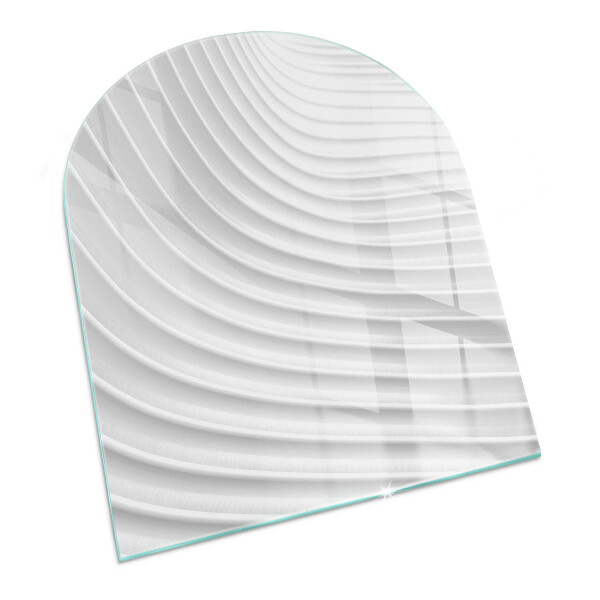 Glas unter Kamin halboval Wellen zarter Linien