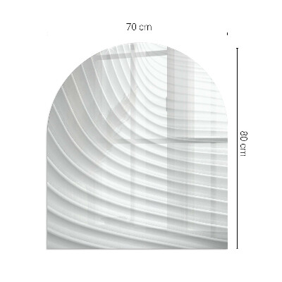 Glas unter Kamin halboval Wellen zarter Linien