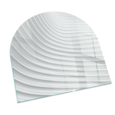Glas unter Kamin halboval Wellen zarter Linien