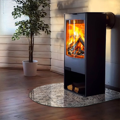 Glas unter Kamin halboval Dekorative Fliesenmuster