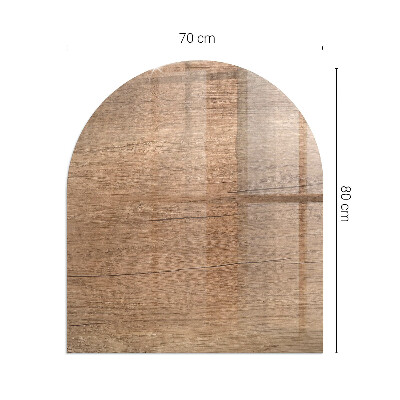 Glas unter Kamin halboval Natürliches Holzmuster