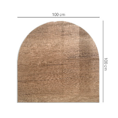 Glas unter Kamin halboval Natürliches Holzmuster