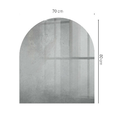 Glas unter Kamin halboval Betontextur mit Effekt