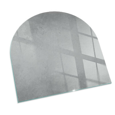 Glas unter Kamin halboval Betontextur mit Effekt
