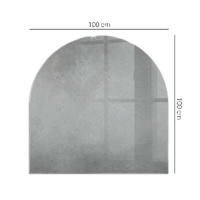 Glas unter Kamin halboval Betontextur mit Effekt