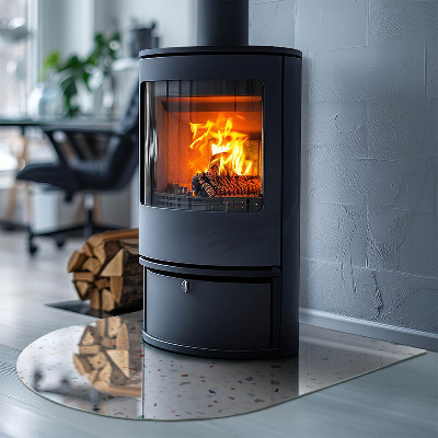 Glas unter Kamin halboval Muster mit kleinen Formen